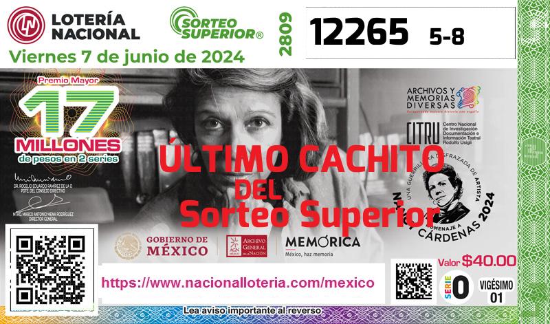 Cachito del último Sorteo Superior premiado en la Lotería Nacional del Viernes 7 de Junio de 2024 Último Sorteo Superior de la Lotería del Viernes 7 de Junio de 2024