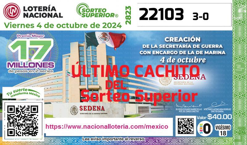 Cachito del último Sorteo Superior premiado en la Lotería Nacional del Viernes 4 de Octubre de 2024 Último Sorteo Superior de la Lotería del Viernes 4 de Octubre de 2024