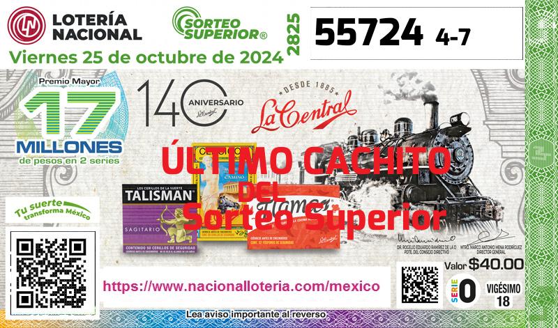 Último Sorteo Superior de la Lotería del Viernes 25 de Octubre de 2024