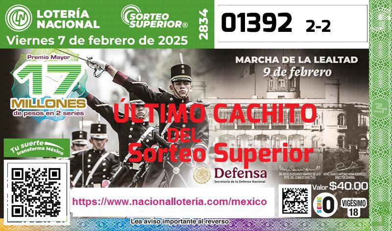 Último Sorteo Superior de la Lotería del Viernes 7 de Febrero de 2025