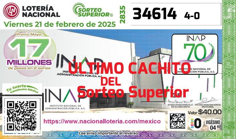 Último Sorteo Superior de la Lotería del Viernes 21 de Febrero de 2025