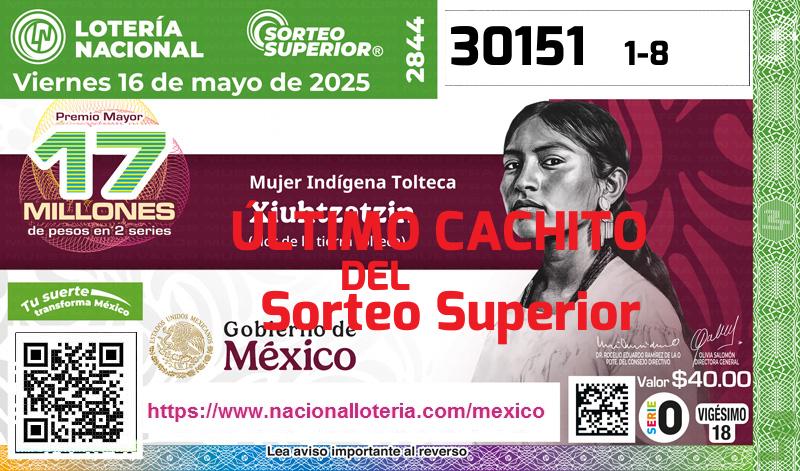 Último Sorteo Superior de la Lotería del Viernes 16 de Mayo de 2025