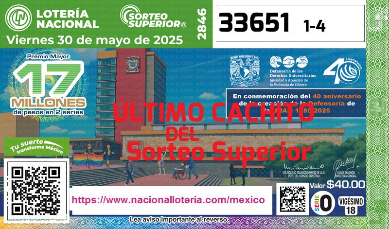 Último Sorteo Superior de la Lotería del Viernes 30 de Mayo de 2025