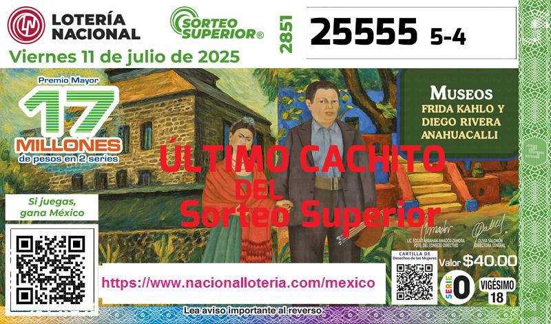 Último Sorteo Superior de la Lotería del Viernes 11 de Julio de 2025