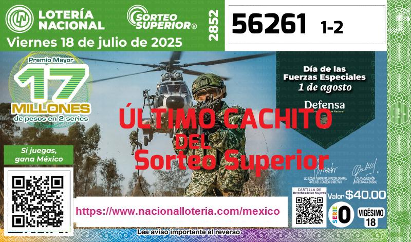 Último Sorteo Superior de la Lotería del Viernes 18 de Julio de 2025