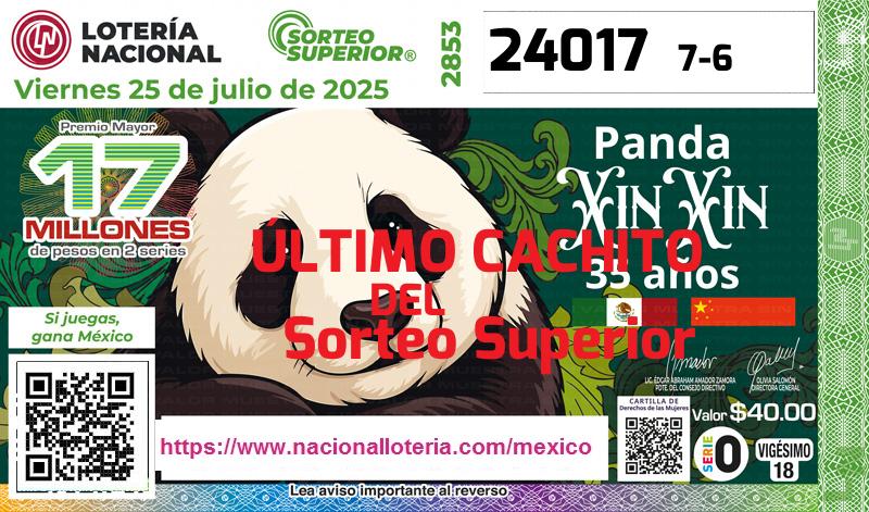 Cachito del último Sorteo Superior premiado en la Lotería Nacional del Viernes 25 de Julio de 2025 Último Sorteo Superior de la Lotería del Viernes 25 de Julio de 2025