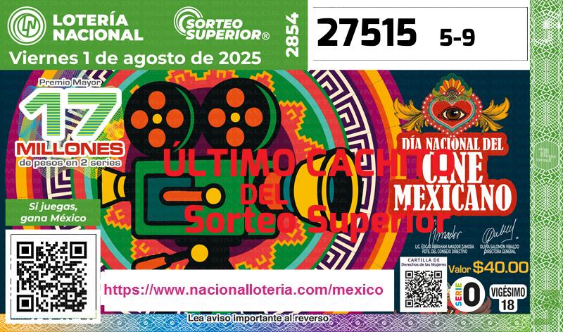 Último Sorteo Superior de la Lotería del Viernes 1 de Agosto de 2025