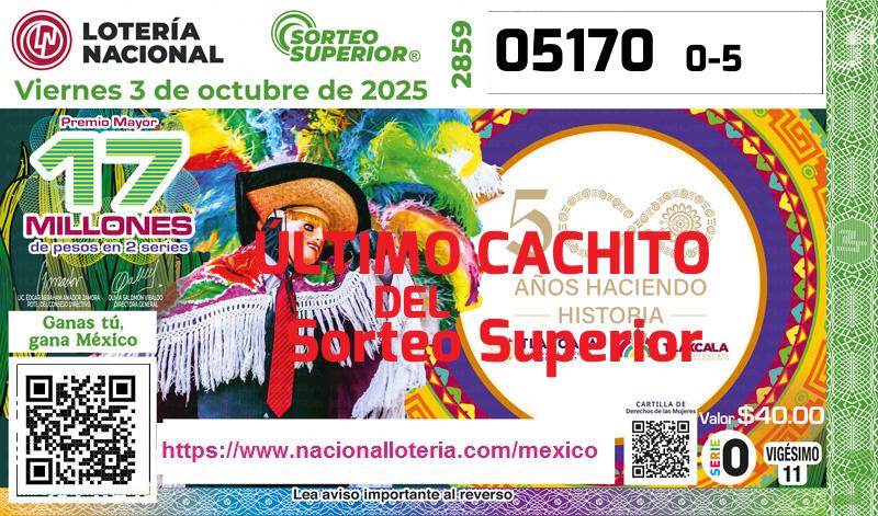 Último Sorteo Superior de la Lotería del Viernes 3 de Octubre de 2025