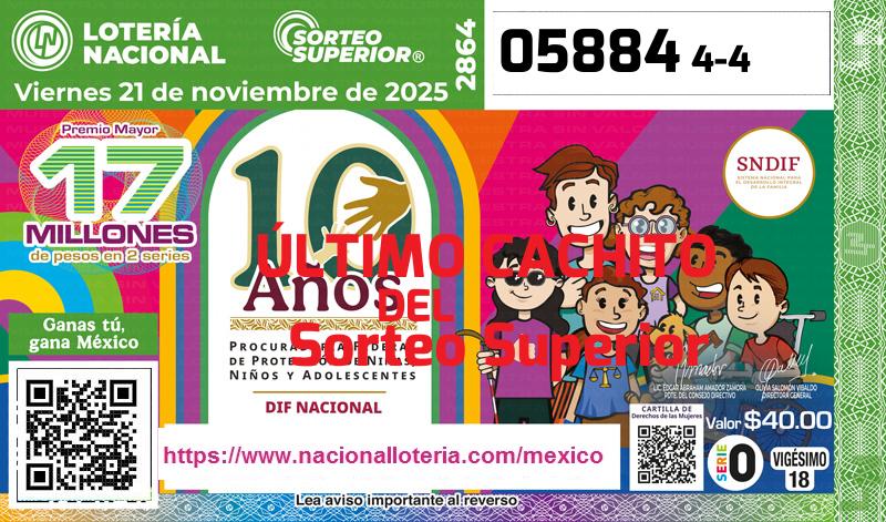 Cachito del último Sorteo Superior premiado en la Lotería Nacional del Viernes 21 de Noviembre de 2025 Último Sorteo Superior de la Lotería del Viernes 21 de Noviembre de 2025