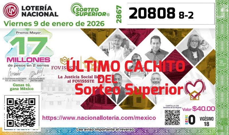 Último Sorteo Superior de la Lotería del Viernes 9 de Enero de 2026