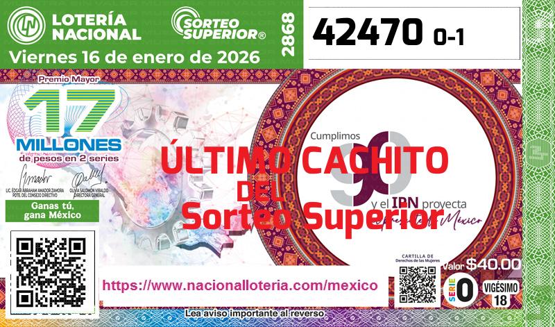 Último Sorteo Superior de la Lotería del Viernes 16 de Enero de 2026