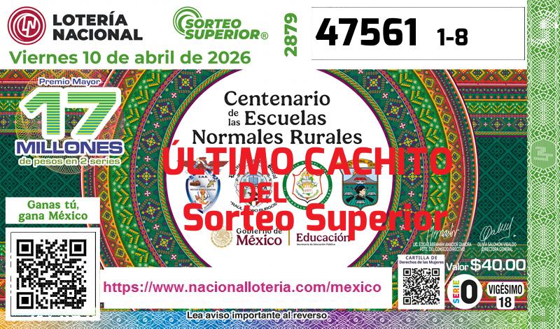 Último Sorteo Superior de la Lotería del Viernes 10 de Abril de 2026