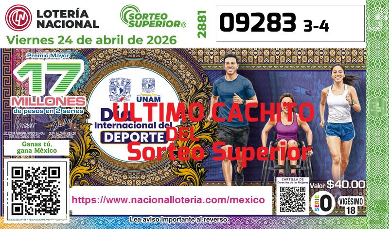 Último Sorteo Superior de la Lotería del Viernes 24 de Abril de 2026