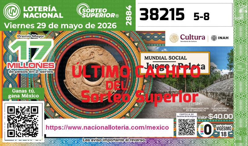 Cachito del último Sorteo Superior premiado en la Lotería Nacional del Viernes 29 de Mayo de 2026 Último Sorteo Superior de la Lotería del Viernes 29 de Mayo de 2026