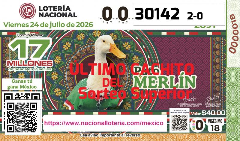 Último Sorteo Superior de la Lotería del Viernes 24 de Julio de 2026