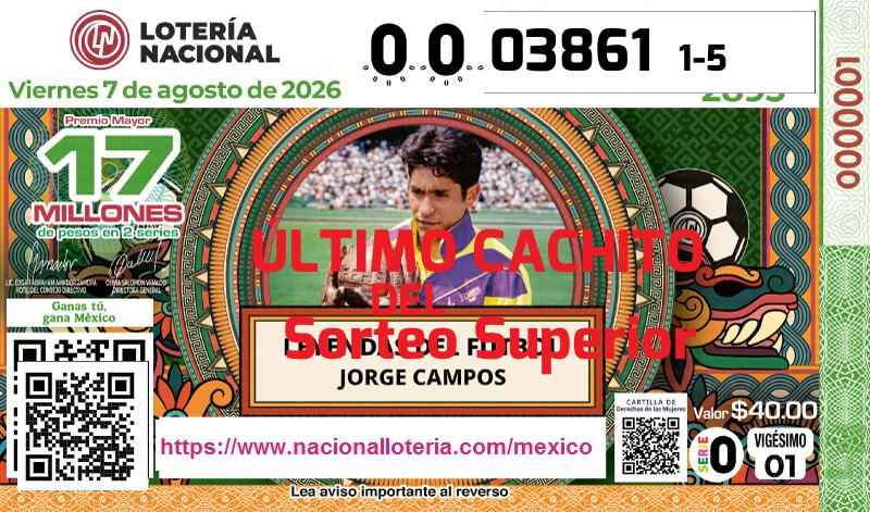 Cachito del último Sorteo Superior premiado en la Lotería Nacional del Viernes 7 de Agosto de 2026 Último Sorteo Superior de la Lotería del Viernes 7 de Agosto de 2026