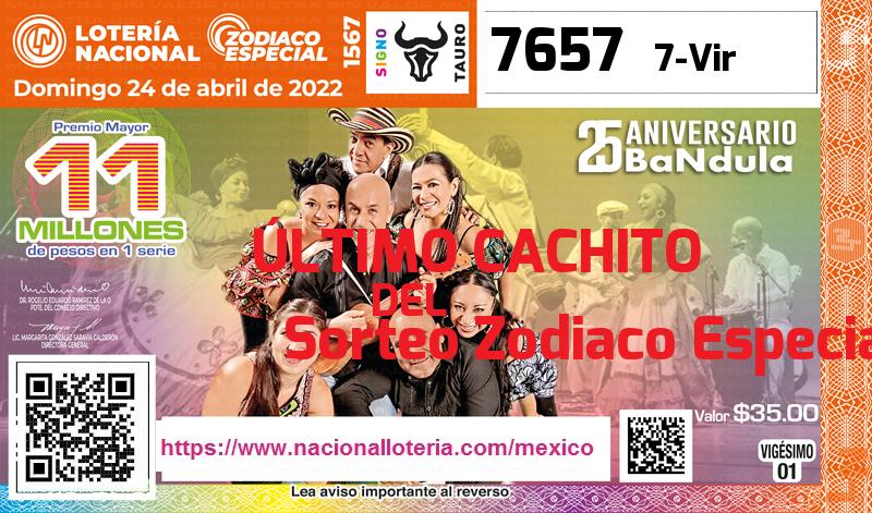 Último Sorteo Zodiaco Especial de la Lotería del Domingo 24 de Abril de 2022