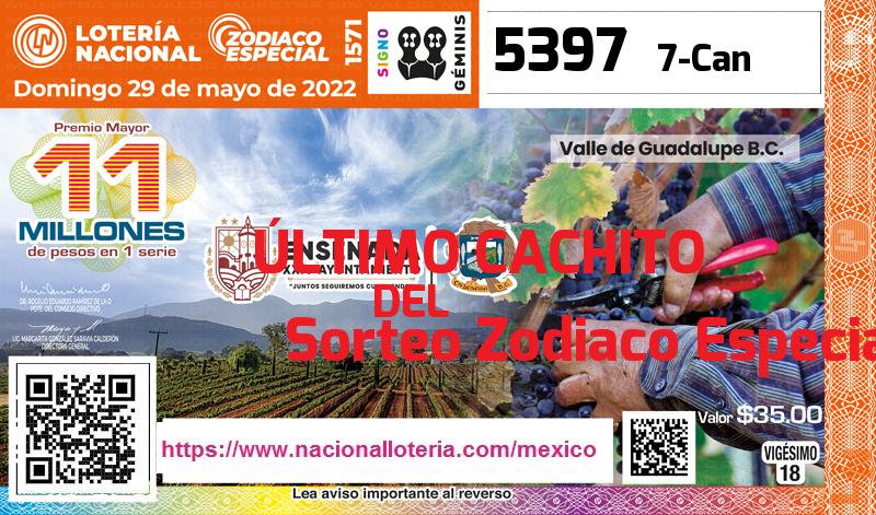 Último Sorteo Zodiaco Especial de la Lotería del Domingo 29 de Mayo de 2022