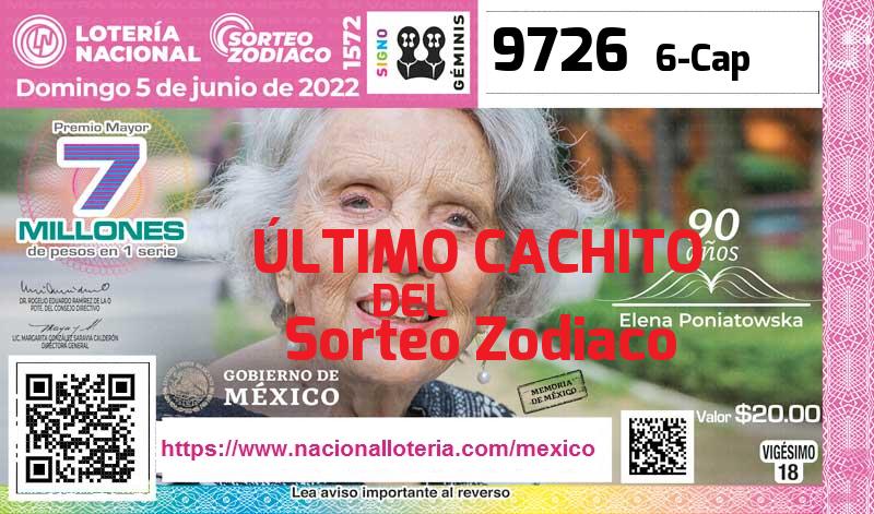 Último Sorteo Zodiaco de la Lotería del Domingo 5 de Junio de 2022