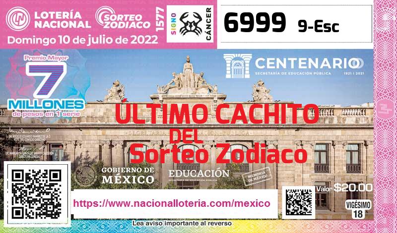 Último Sorteo Zodiaco de la Lotería del Domingo 10 de Julio de 2022