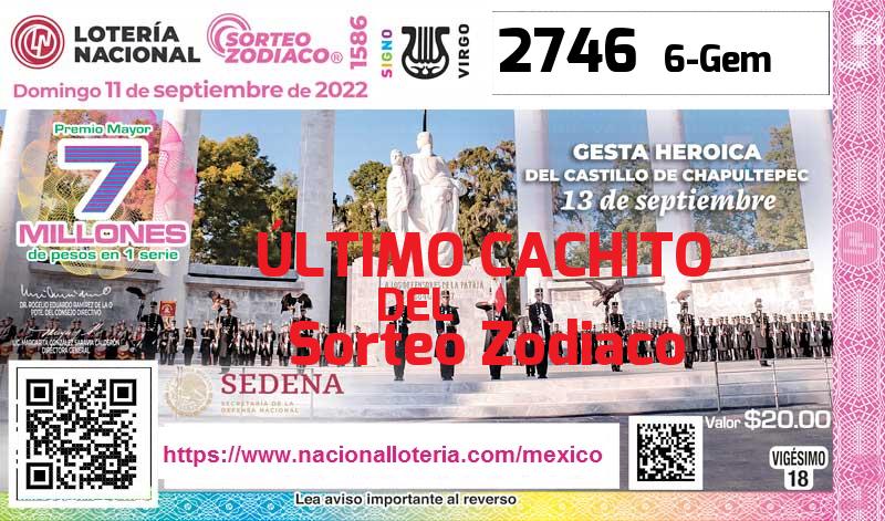Cachito del último Sorteo Zodiaco premiado en la Lotería Nacional del Domingo 11 de Septiembre de 2022 Último Sorteo Zodiaco de la Lotería del Domingo 11 de Septiembre de 2022