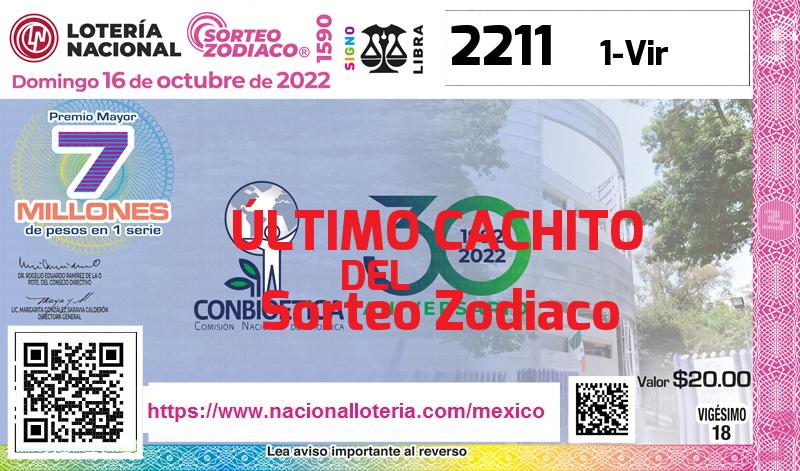 Cachito del último Sorteo Zodiaco premiado en la Lotería Nacional del Domingo 16 de Octubre de 2022 Último Sorteo Zodiaco de la Lotería del Domingo 16 de Octubre de 2022