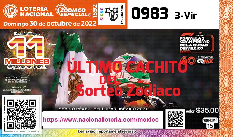 Cachito del último Sorteo Zodiaco Especial premiado en la Lotería Nacional del Domingo 30 de Octubre de 2022 Último Sorteo Zodiaco Especial de la Lotería del Domingo 30 de Octubre de 2022