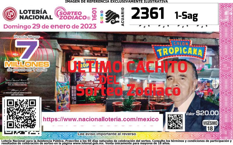 Cachito del último Sorteo Zodiaco premiado en la Lotería Nacional del Domingo 29 de Enero de 2023 Último Sorteo Zodiaco de la Lotería del Domingo 29 de Enero de 2023