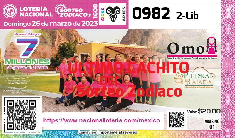 Cachito del último Sorteo Zodiaco premiado en la Lotería Nacional del Domingo 26 de Marzo de 2023 Último Sorteo Zodiaco de la Lotería del Domingo 26 de Marzo de 2023