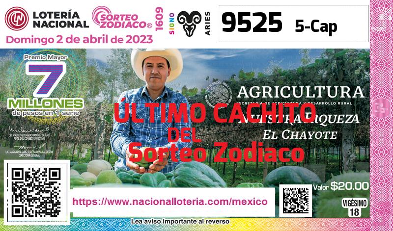 Cachito del último Sorteo Zodiaco premiado en la Lotería Nacional del Domingo 2 de Abril de 2023 Último Sorteo Zodiaco de la Lotería del Domingo 2 de Abril de 2023