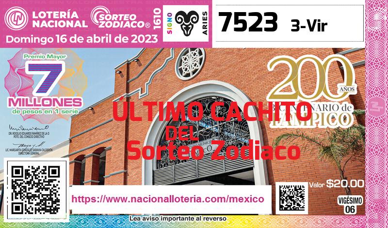 Cachito del último Sorteo Zodiaco premiado en la Lotería Nacional del Domingo 16 de Abril de 2023 Último Sorteo Zodiaco de la Lotería del Domingo 16 de Abril de 2023