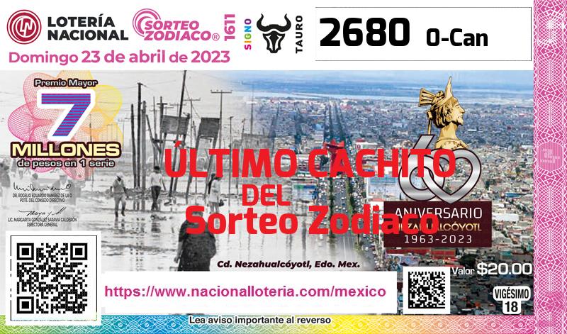 Cachito del último Sorteo Zodiaco premiado en la Lotería Nacional del Domingo 23 de Abril de 2023 Último Sorteo Zodiaco de la Lotería del Domingo 23 de Abril de 2023