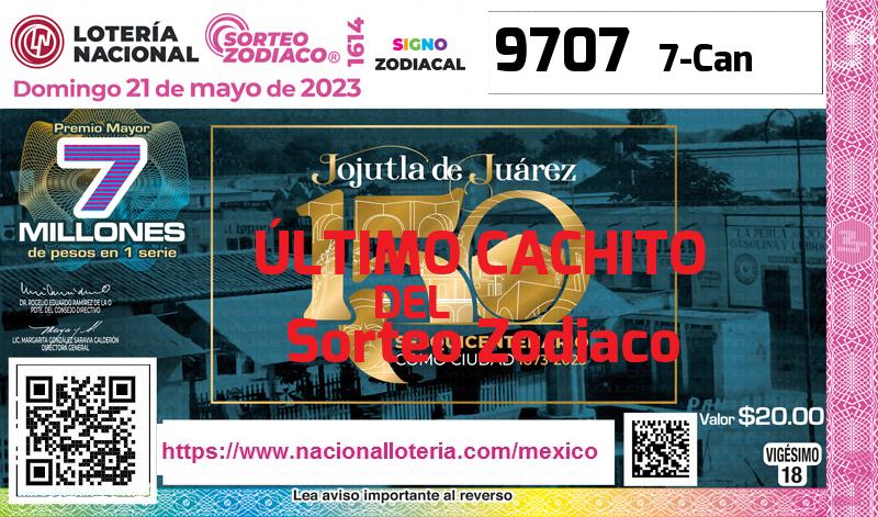 Cachito del último Sorteo Zodiaco premiado en la Lotería Nacional del Domingo 21 de Mayo de 2023 Último Sorteo Zodiaco de la Lotería del Domingo 21 de Mayo de 2023