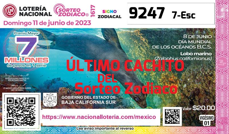 Cachito del último Sorteo Zodiaco premiado en la Lotería Nacional del Domingo 11 de Junio de 2023 Último Sorteo Zodiaco de la Lotería del Domingo 11 de Junio de 2023