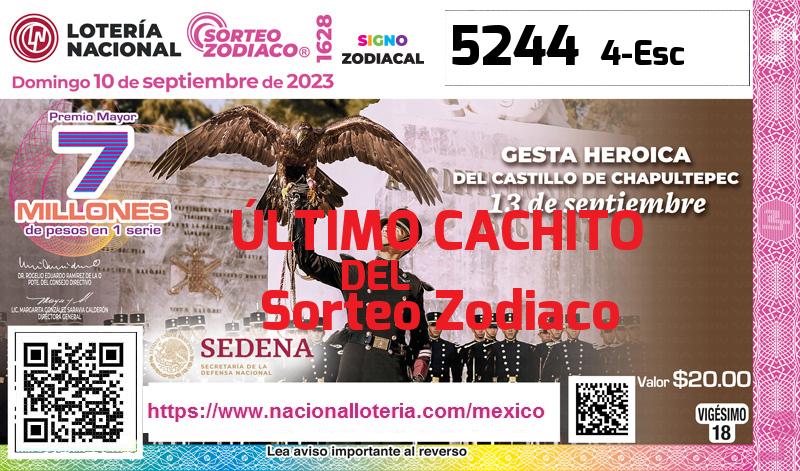 Último Sorteo Zodiaco de la Lotería del Domingo 10 de Septiembre de 2023
