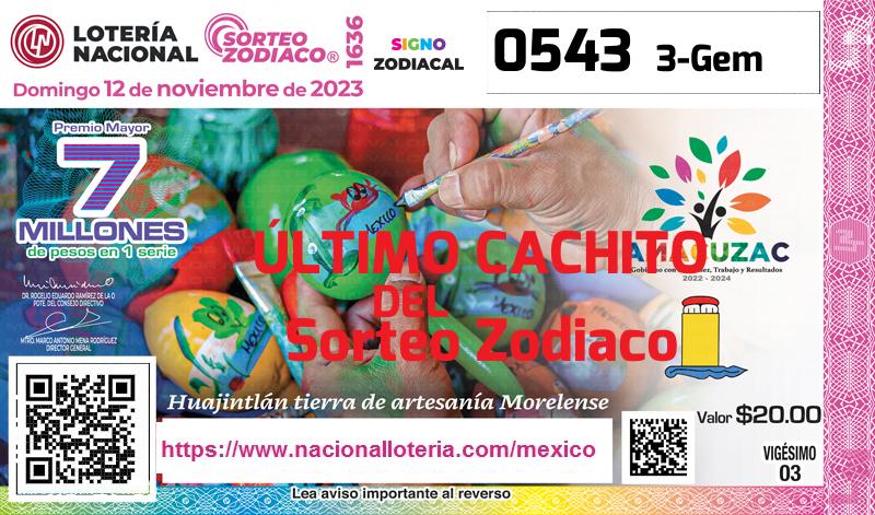 Último Sorteo Zodiaco de la Lotería del Domingo 12 de Noviembre de 2023