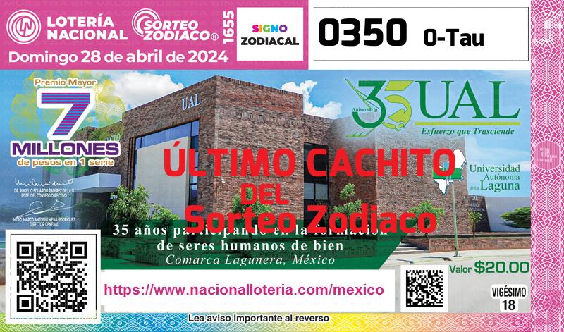 Último Sorteo Zodiaco de la Lotería del Domingo 28 de Abril de 2024