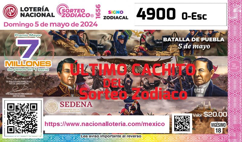 Cachito del último Sorteo Zodiaco premiado en la Lotería Nacional del Domingo 5 de Mayo de 2024 Último Sorteo Zodiaco de la Lotería del Domingo 5 de Mayo de 2024