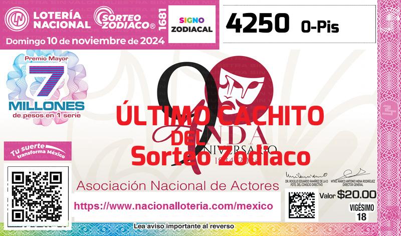 Cachito del último Sorteo Zodiaco premiado en la Lotería Nacional del Domingo 10 de Noviembre de 2024 Último Sorteo Zodiaco de la Lotería del Domingo 10 de Noviembre de 2024