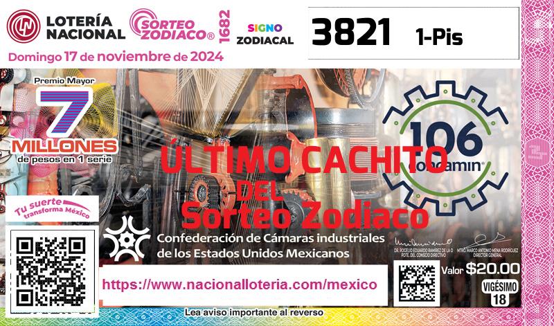 Último Sorteo Zodiaco de la Lotería del Domingo 17 de Noviembre de 2024