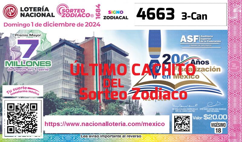 Último Sorteo Zodiaco de la Lotería del Domingo 1 de Diciembre de 2024