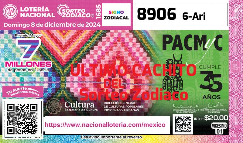 Último Sorteo Zodiaco de la Lotería del Domingo 8 de Diciembre de 2024