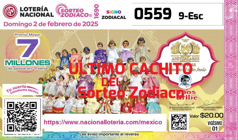Último Sorteo Zodiaco de la Lotería del Domingo 2 de Febrero de 2025