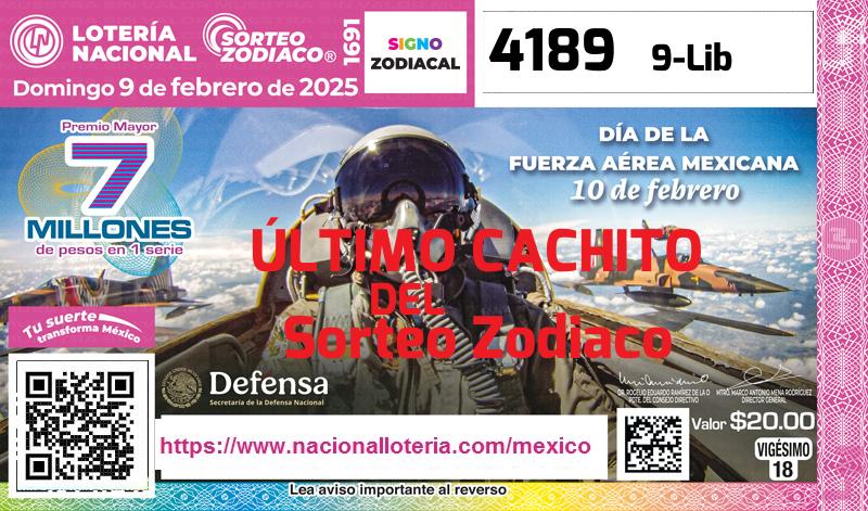 Último Sorteo Zodiaco de la Lotería del Domingo 9 de Febrero de 2025