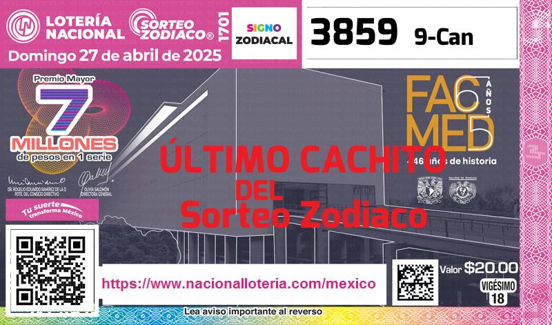 Último Sorteo Zodiaco de la Lotería del Domingo 27 de Abril de 2025