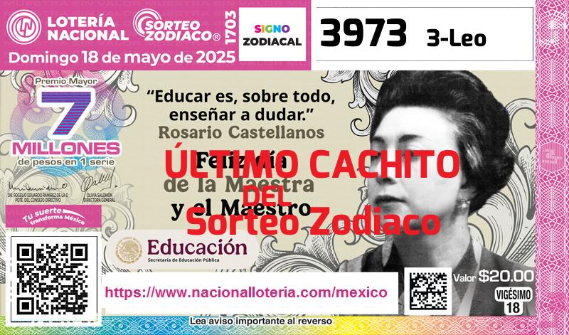 Último Sorteo Zodiaco de la Lotería del Domingo 18 de Mayo de 2025