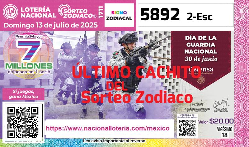 Último Sorteo Zodiaco de la Lotería del Domingo 13 de Julio de 2025
