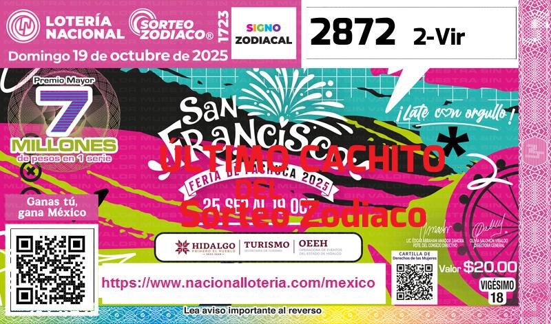Último Sorteo Zodiaco de la Lotería del Domingo 19 de Octubre de 2025