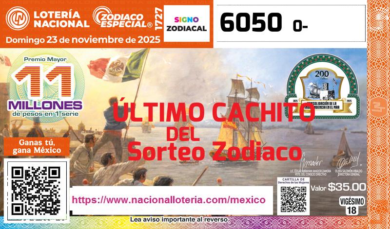 Cachito del último Sorteo Zodiaco premiado en la Lotería Nacional del Domingo 23 de Noviembre de 2025 Último Sorteo Zodiaco de la Lotería del Domingo 23 de Noviembre de 2025