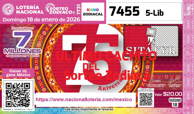 Último Sorteo Zodiaco de la Lotería del Domingo 18 de Enero de 2026